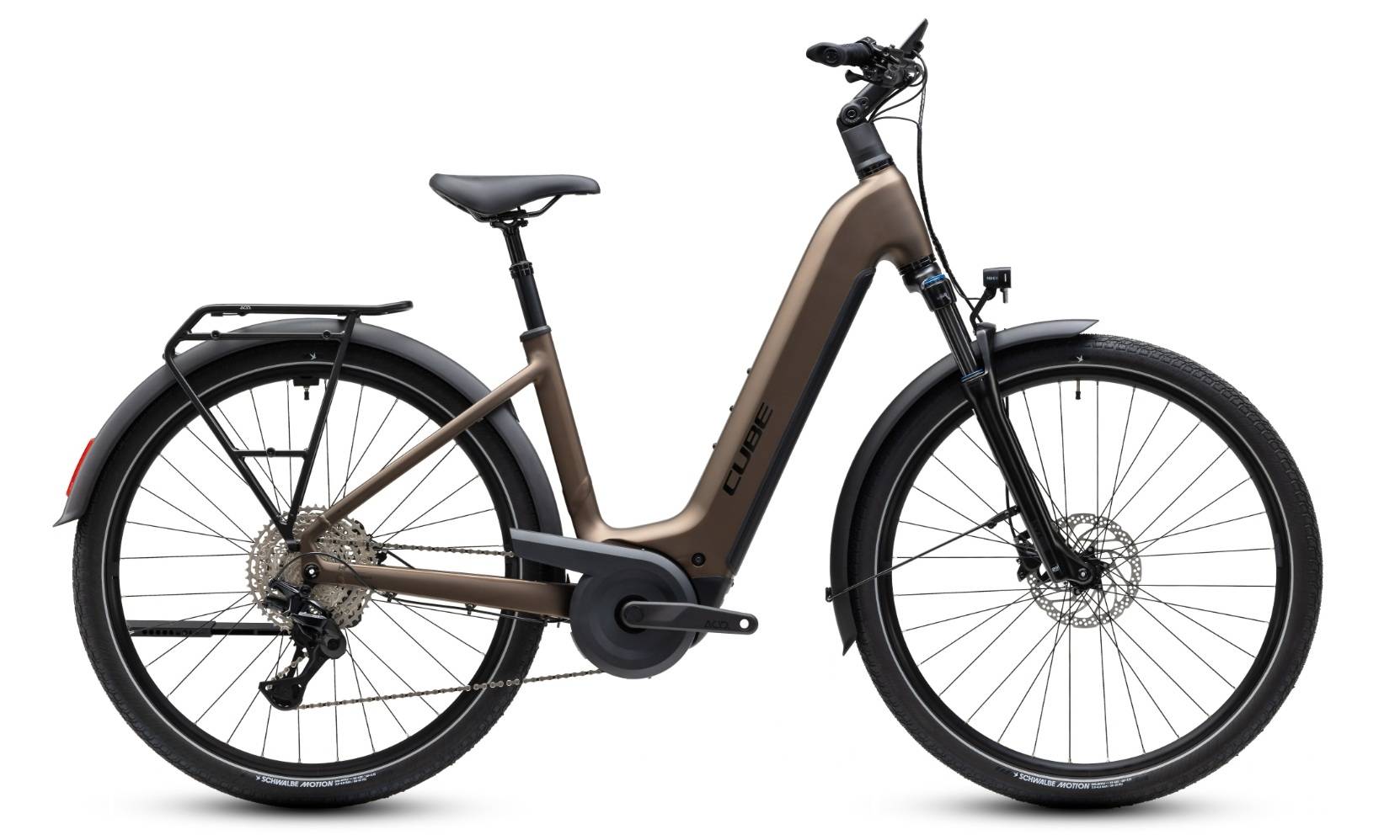 Vélo électrique Cube Touring Hybrid Pro 800 à dérailleur, vue de profil