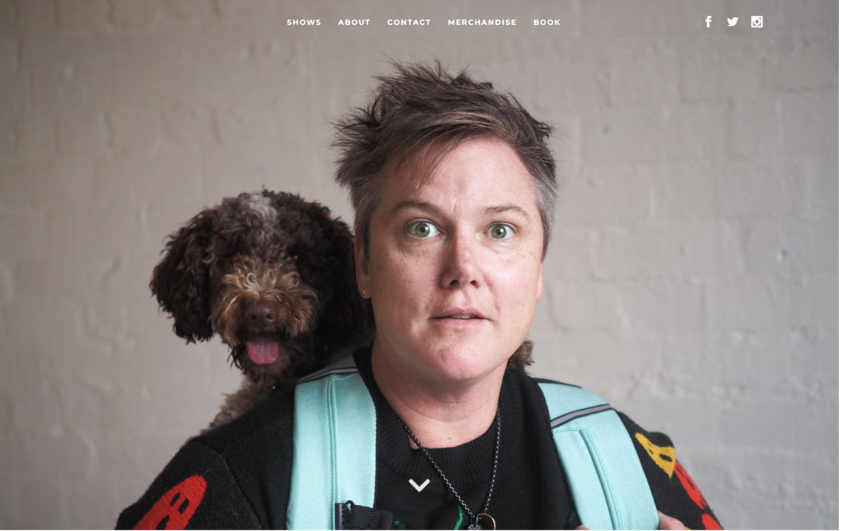 Screenshot of Hannah Gadsby, from the stand-up comedian websites collection.