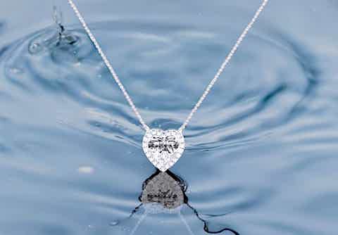 Shop solitaire heart diamond pendants - Pobjoy Diamonds