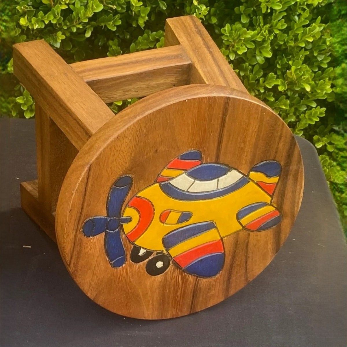 Children's Wooden Stool Airplane Toddlers Step sitting Stool - Image 2