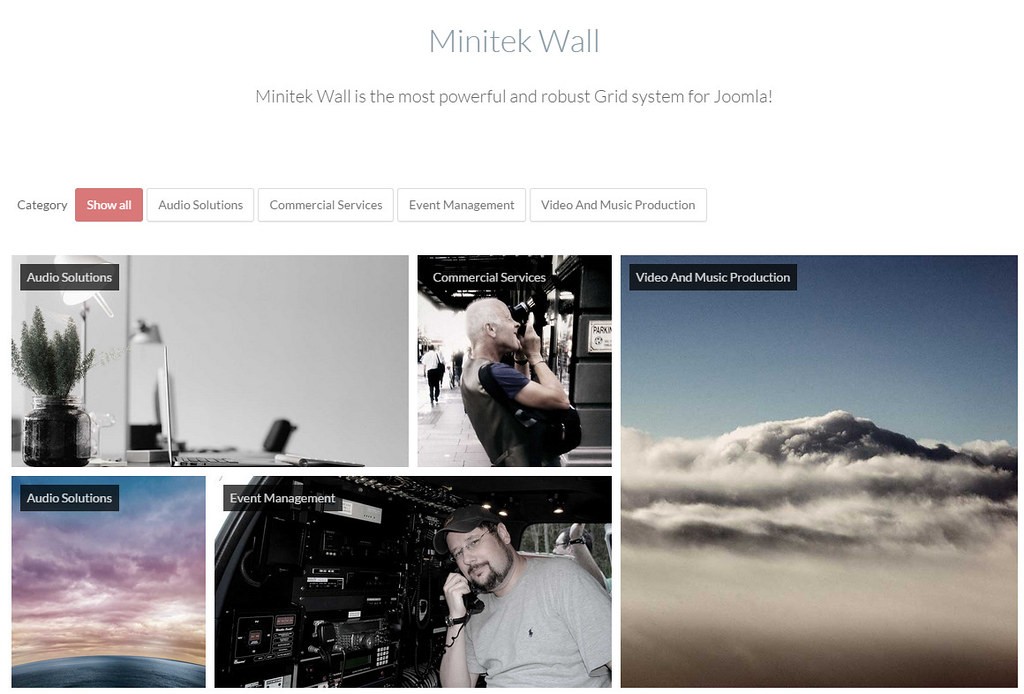 Minitek Wall - расположение категорий и статей в виде сетки