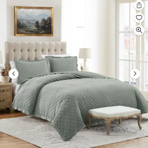 My Texas House Penelope Dried Sage 3-Piece Quilt Set, Full/Queen