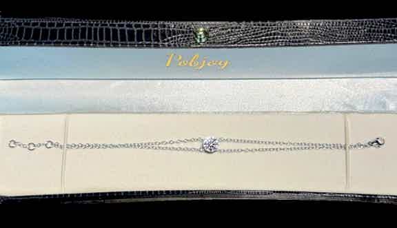 Solitaire diamond twin chain bracelet - Pobjoy Diamonds online