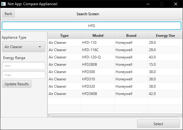 Search by Appliance Model