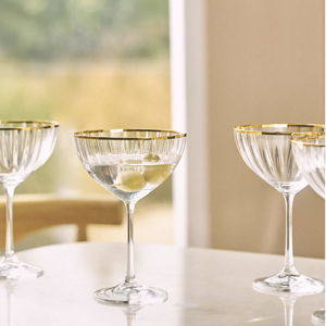 Waterfall Coupe Glasses, Set of 4
