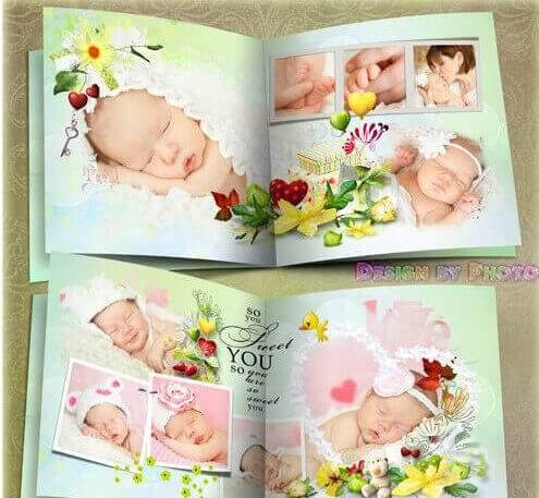 Детская фотокнига в Фотошоп - солнышко, люблю тебя!