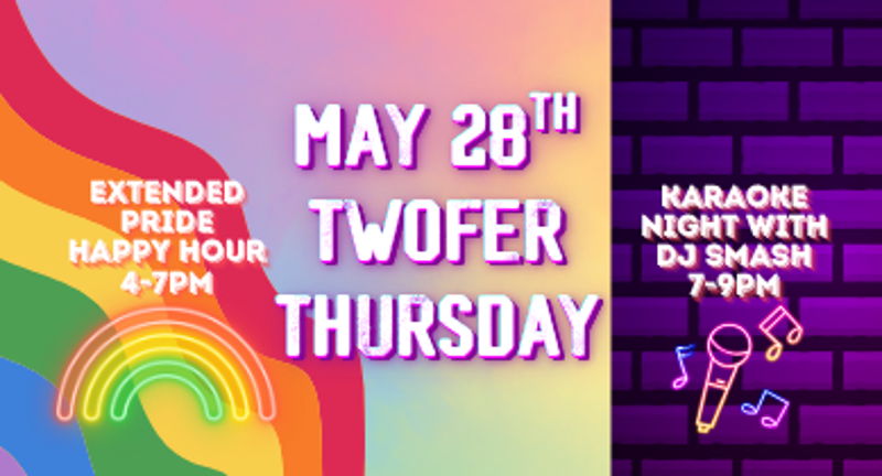 Twofer Thursday: Extended Pride Happy Hour + Karaoke