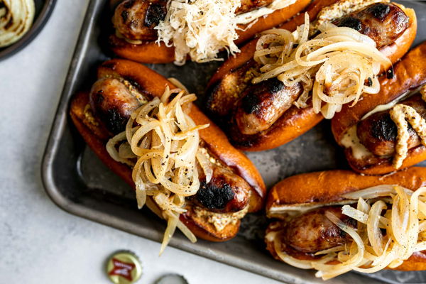 Photo of CRAFT BUTCHER GRILL Loaded Bratwurst Pretzel Rolls (FROZEN)