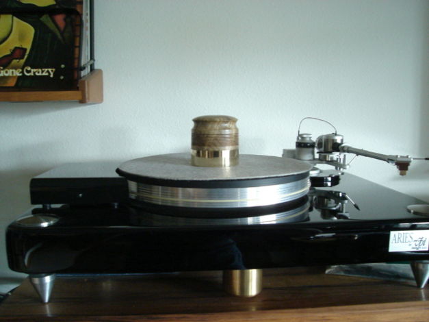 Waipuna Sound 2 lb record weight myrtle burl and brass