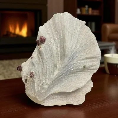 Red Spinel Crystal On White Marble Mineral - Rare