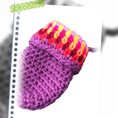 Crochet pattern color explosion baby mittens