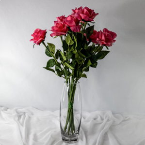 Pink Open Bloom Real Touch Rose - Realistic Artificial Flowers