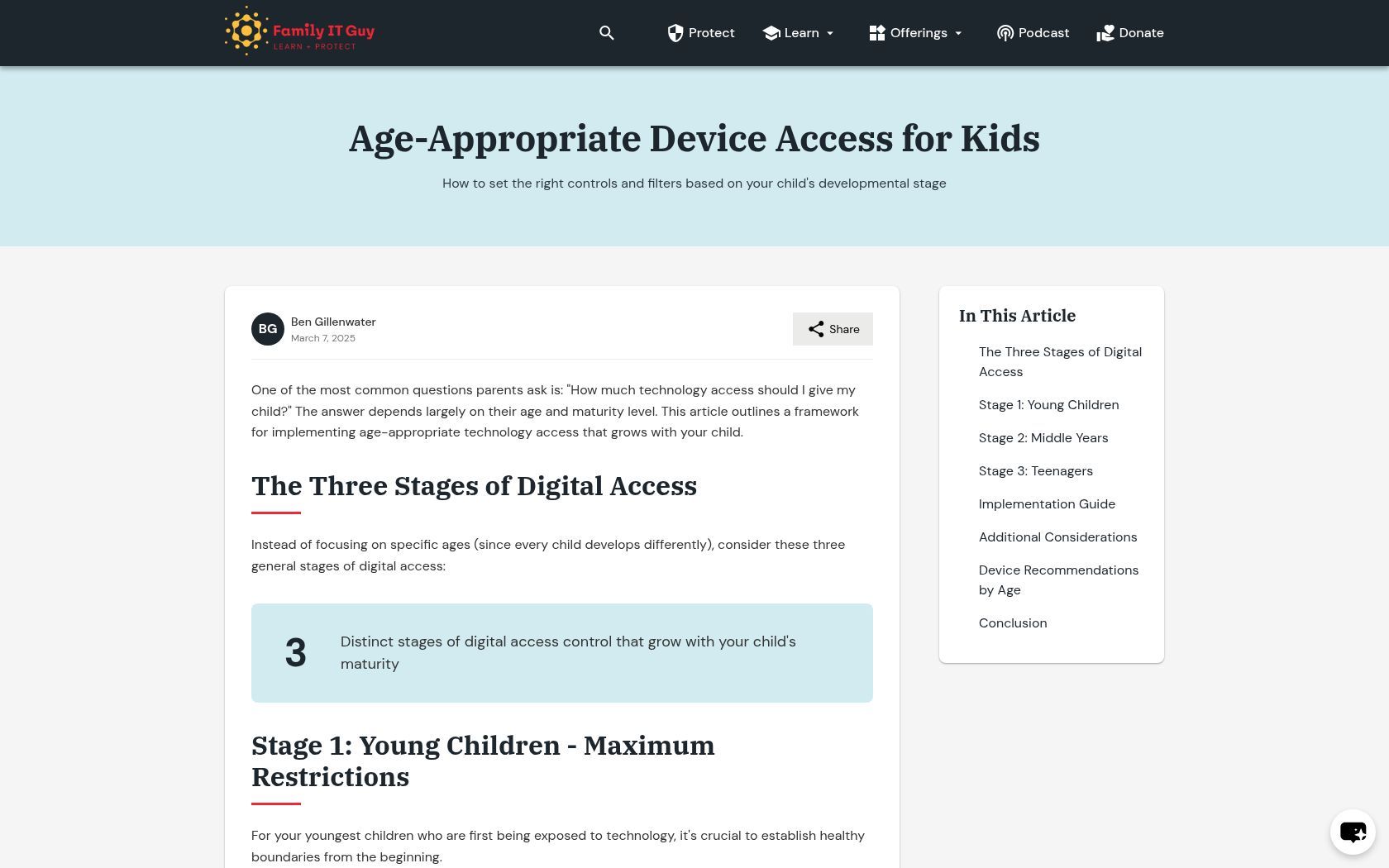 Age-Appropriate Device Access for Kids | Family IT Guy