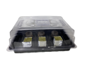 Seedling dome with 3 Rockwool plug and 3 Jiffy pellets inside