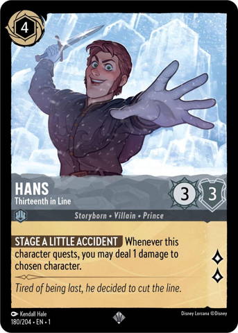 Hans card from Disney's Lorcana: The First Chapter.