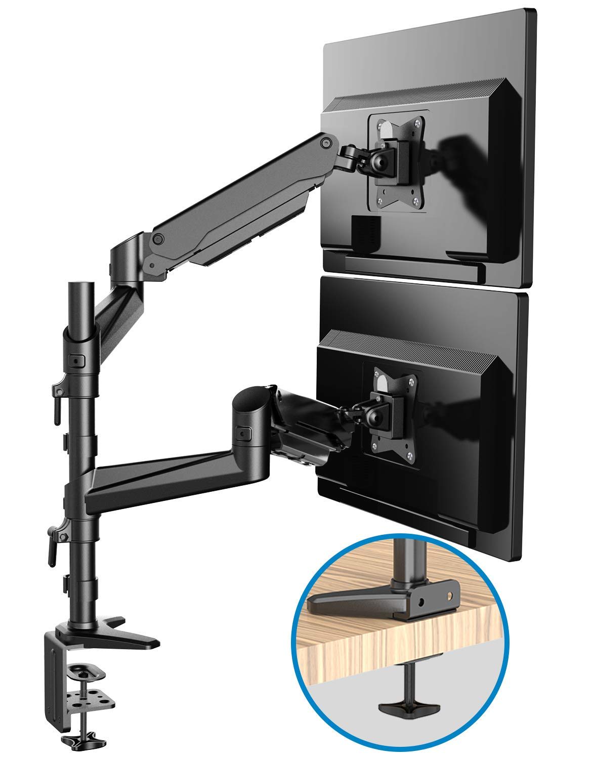 MOUNTUP Triple Monitor Stand Mount vs Huanuo HNDS5B - Slant