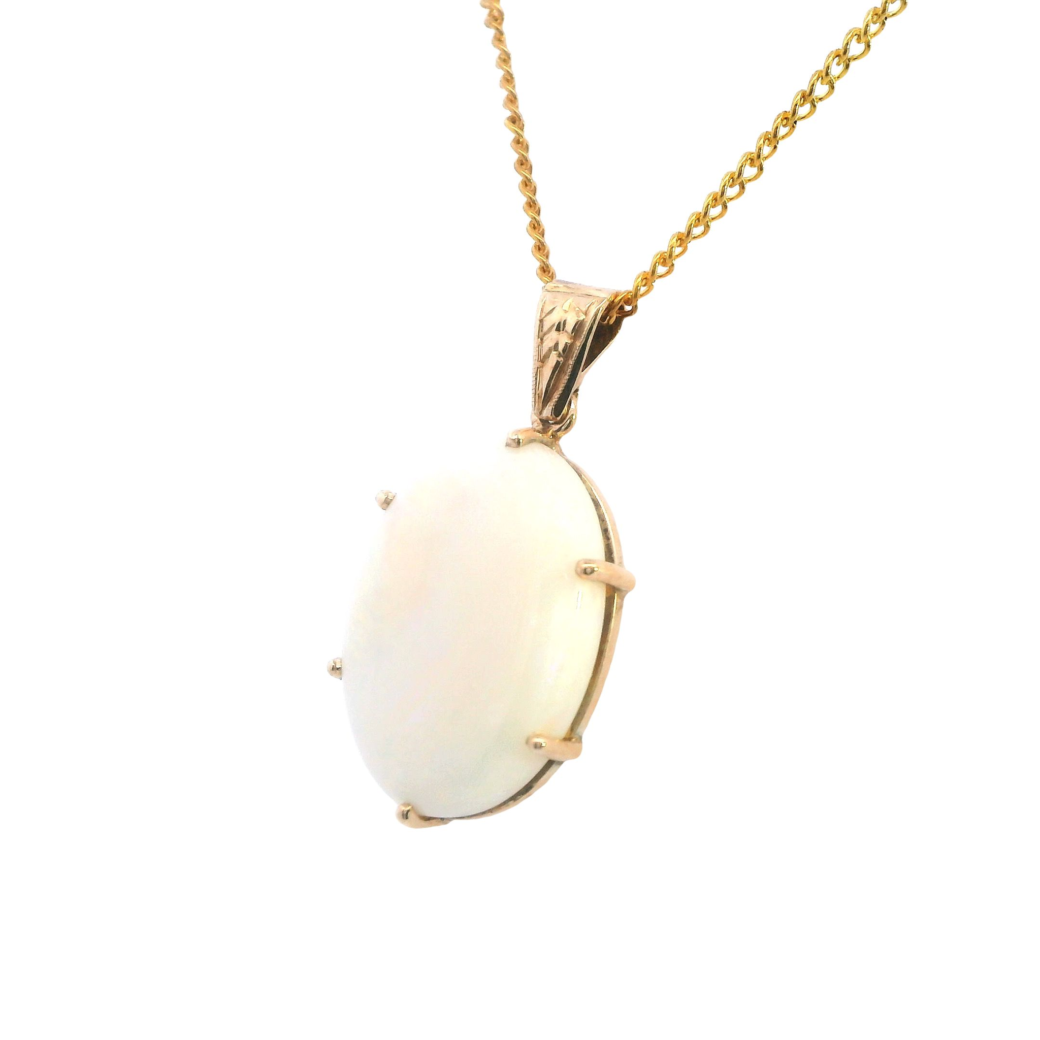 Yellow Gold Opal Pendant - Image 2