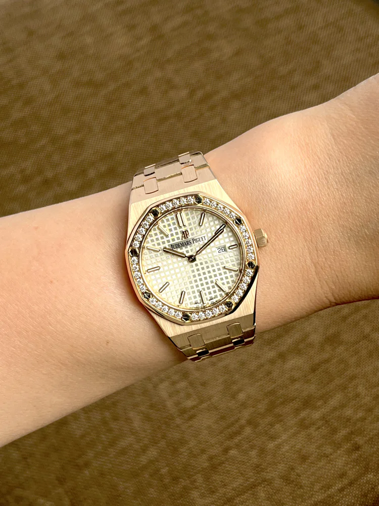 Audemars Piguet Royal Oak Lady Rose Gold Diamonds White dial Box and papers 2020, image 8