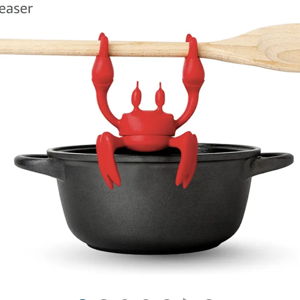OTOTO Red the Crab Silicone Utensil Rest - Kitchen Gifts, Silicone Spoon Rest for Stove Top - Heat-Resistant Kitchen and Grill Utensil Holder - Non-Slip Spoon Holder Stove Organizer, Steam Releaser