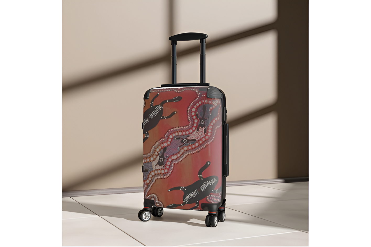 Vibrant Travel Suitcase, Indigenous Pattern, Carry-On Luggage - Image 4