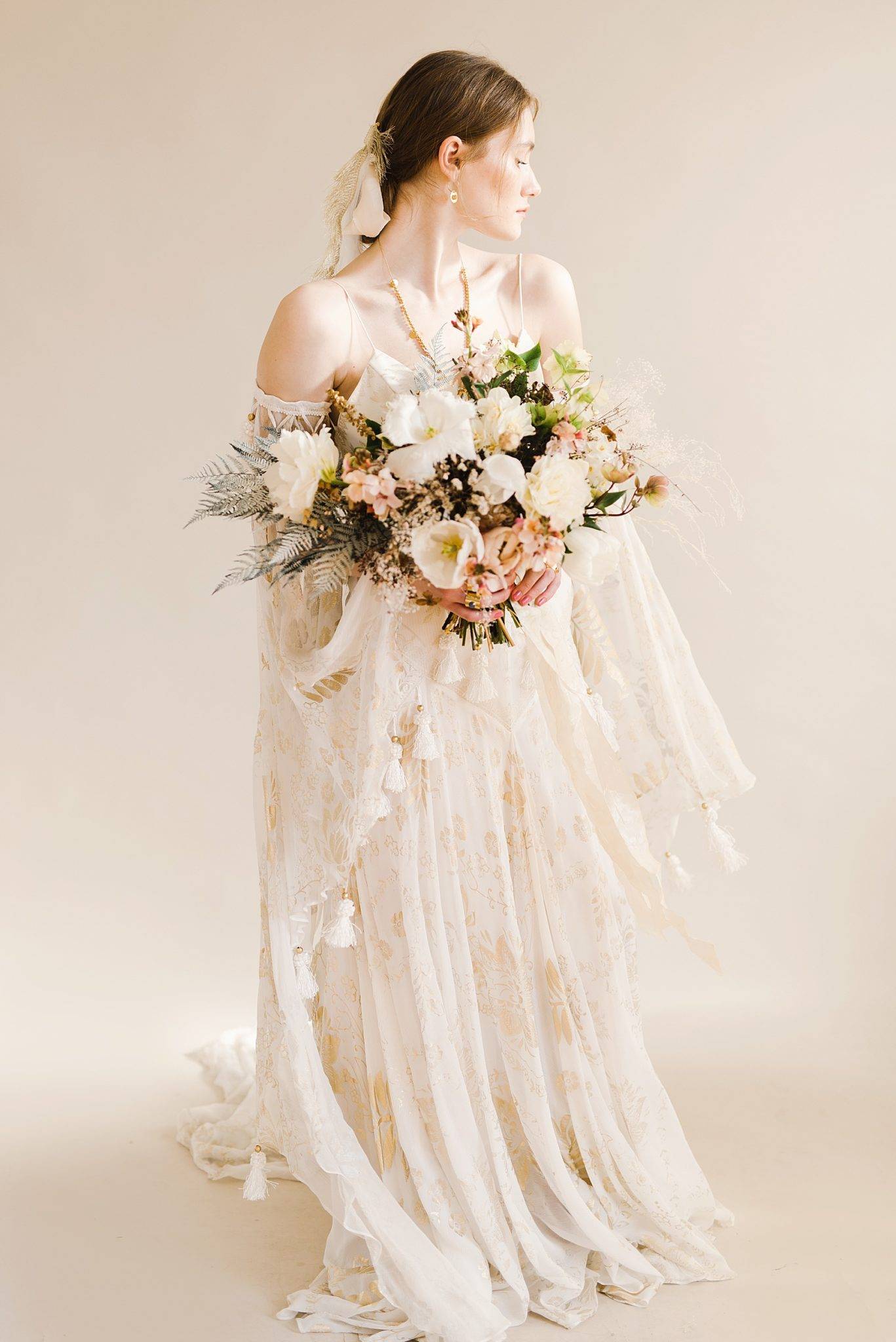 Luxury Wedding Editorial Session: Bride Looking to the Side