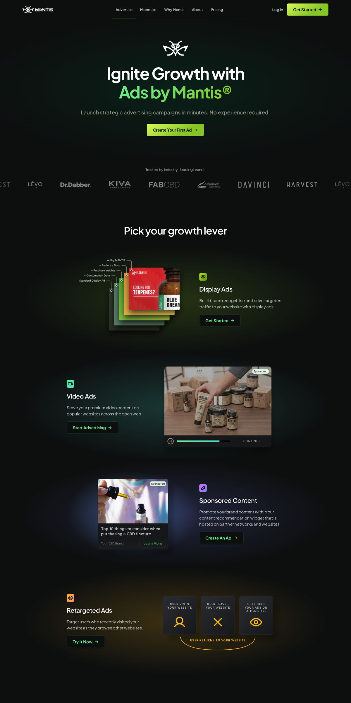 Screenshot of Mantis, from the homepage examples collection.