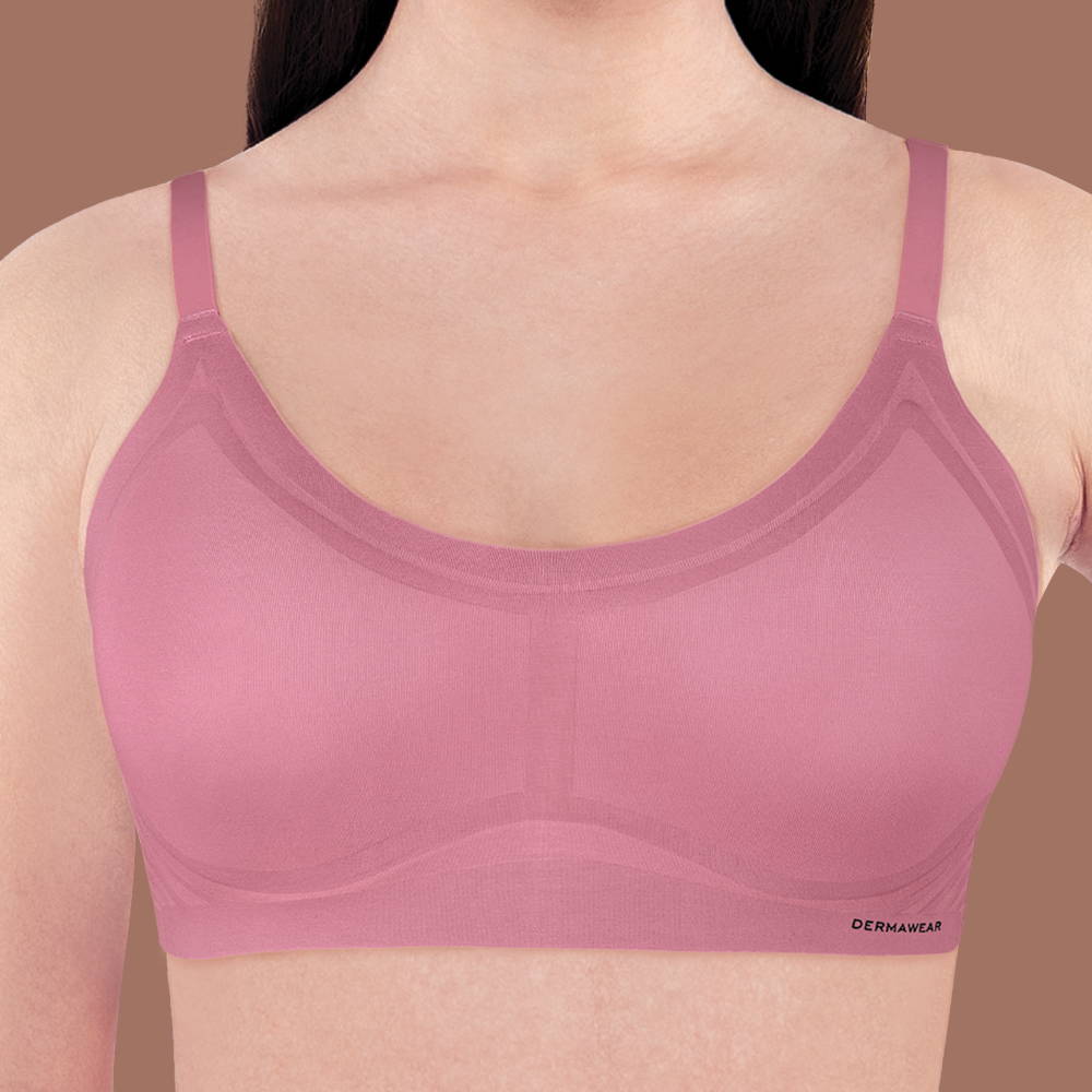 Round Neckline Seamless Cotton bonded bra  for women 