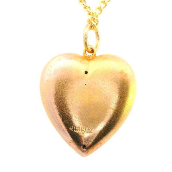 Gold Garnet Heart Pendant - Image 2