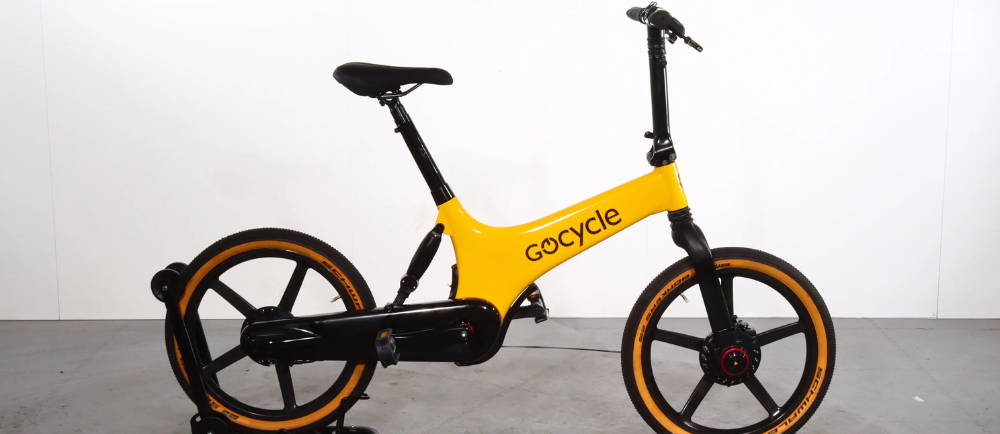 Gocycle electric folding bike yellow black