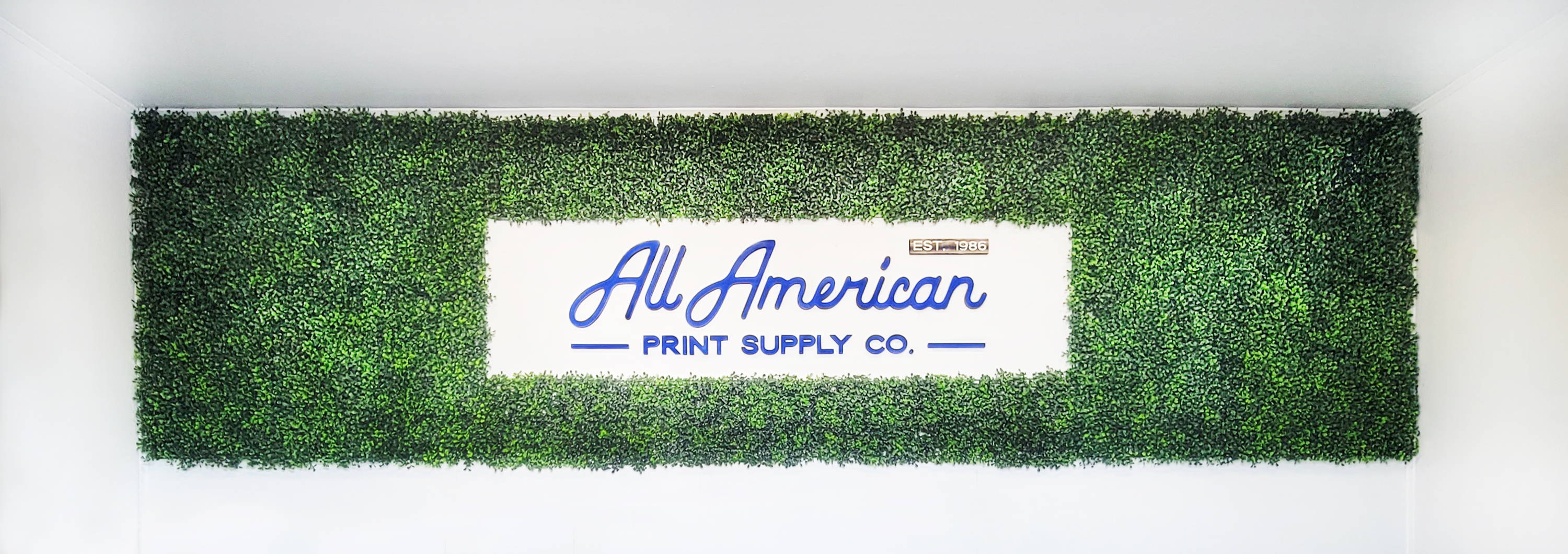 all american print supply co. grass banner.