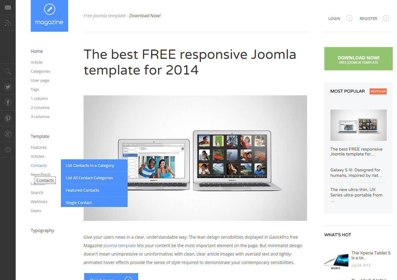 Magazine GavickPro - шаблон для CMS Joomla