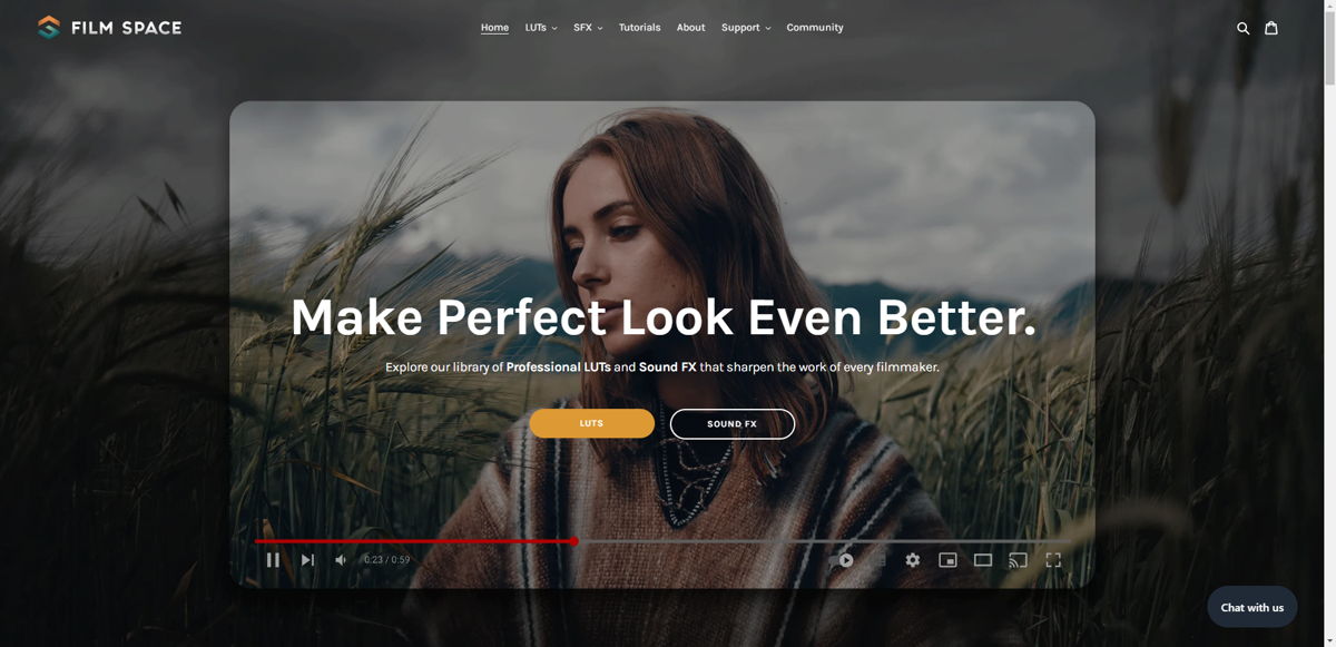 Screenshot of Filmspace, from the videography websites collection.