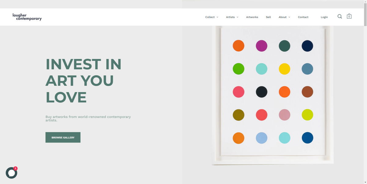Screenshot of Lougher Contemporary, from the advisor websites collection.