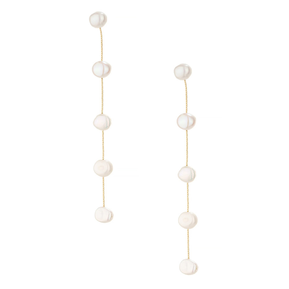 image of dripping pearl drop earrings