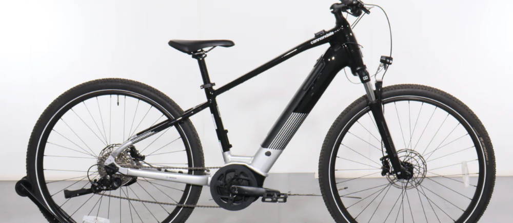 A black Cannondale Tesoro Neo X 1 electric city bike