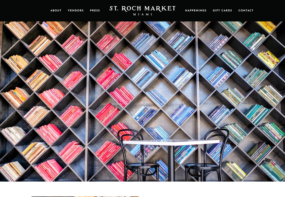 Screenshot of St Roch Market, from the squarespace websites  collection.