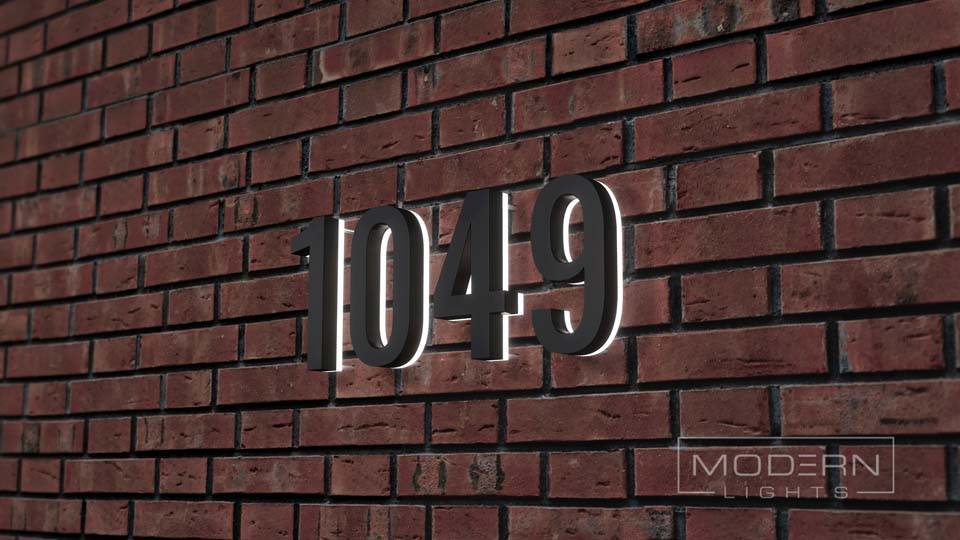 Black letters brick wall