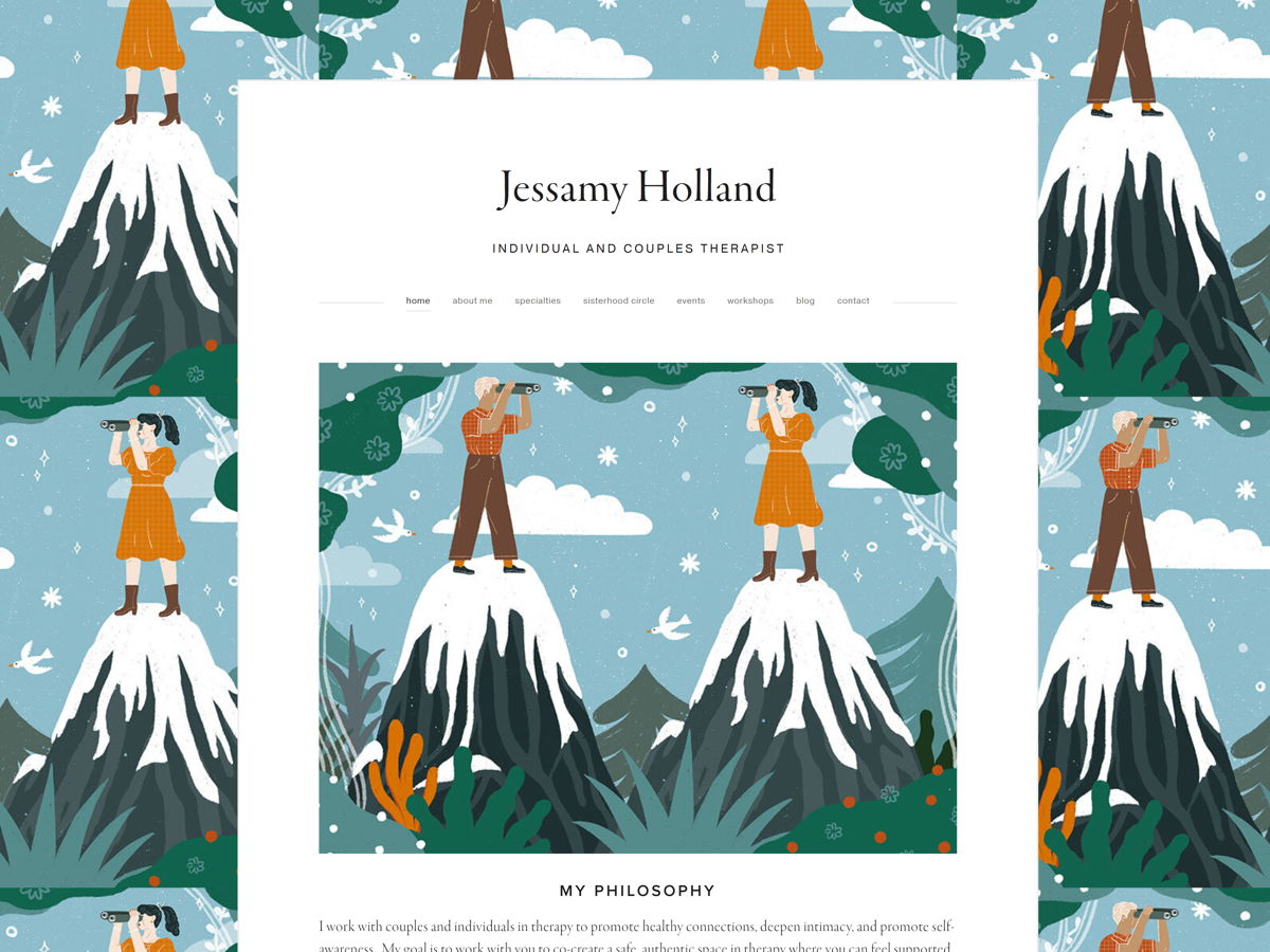 Screenshot of Jessamy Holland, from the squarespace therapist websites collection.