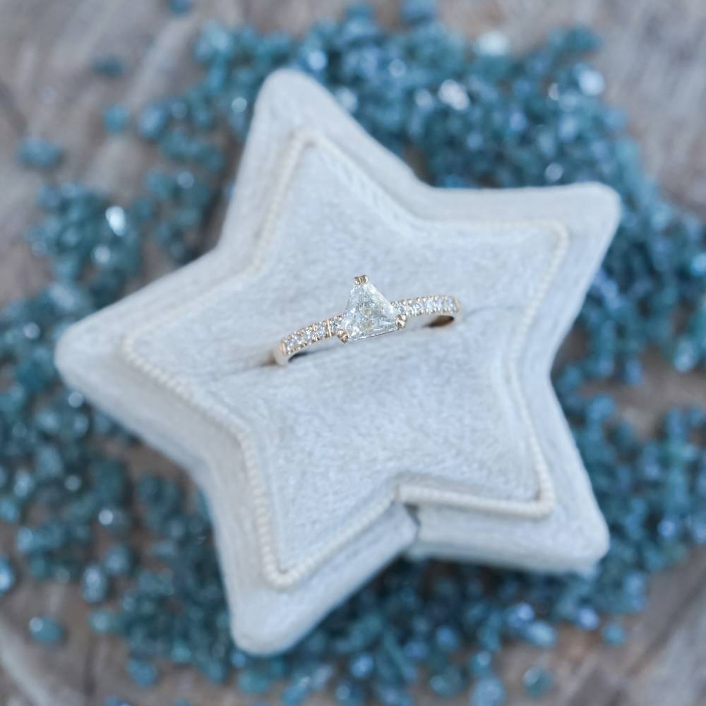 Diamond ring in star-shaped box