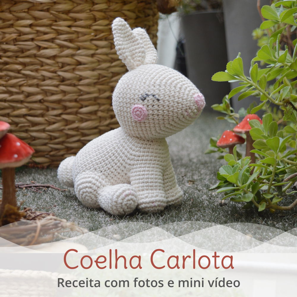 Carlota, a Coelhinha Amigurumi Crochê Padrão brinquedo tutorial coelho brinquedo de páscoa