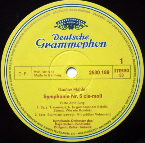DG / KUBELIK-FISCHER-DIESKAU, - Mahler Symphony No.5, M...