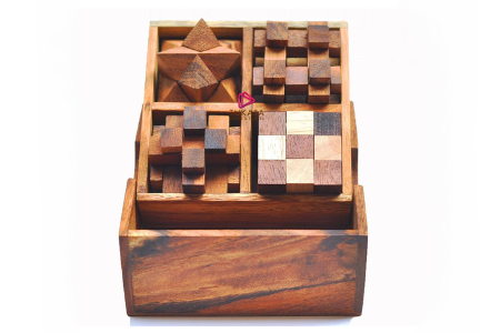 STEM brain teaser puzzle set, 4 wooden mechanical puzzles, the perfect gift for kids and adults who love solving puzzles - Image 4