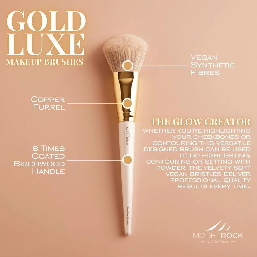 GOLD LUXE MAKEUP BRUSH "THE GLOW CREATOR" (MODELROCK)
