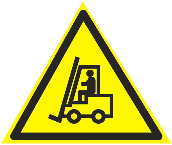 Скачать векторный знак «Внимание! Автопогрузчик» (W-07) (ГОСТ Р 12.4.026-2001)