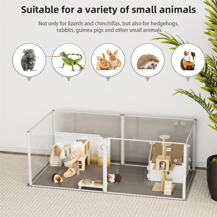 Clear Acrylic Dog Playpen 124x63x40CM, 6 Panels Cage - Image 2