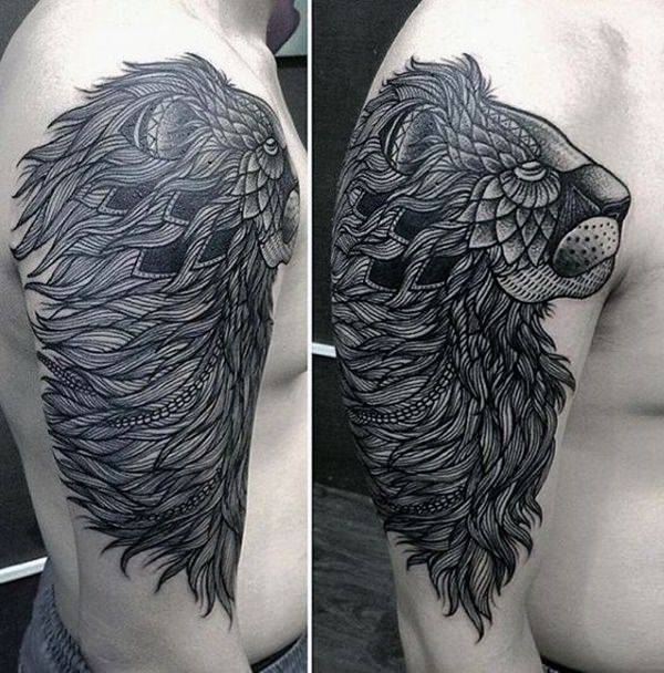 Tatouage Lion Geometrique