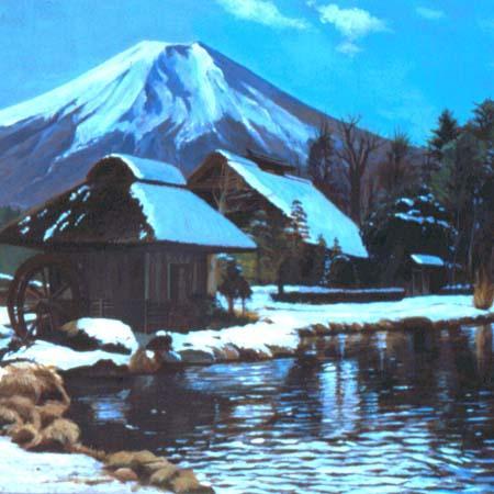 忍野八海 アクリル画 鈴木賢二 Awrd アワード