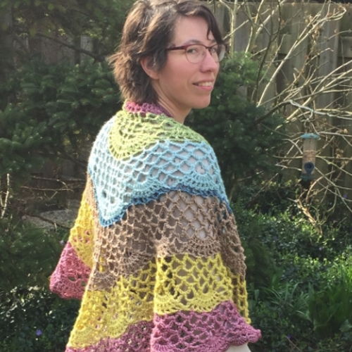 Crocheted spring shawl