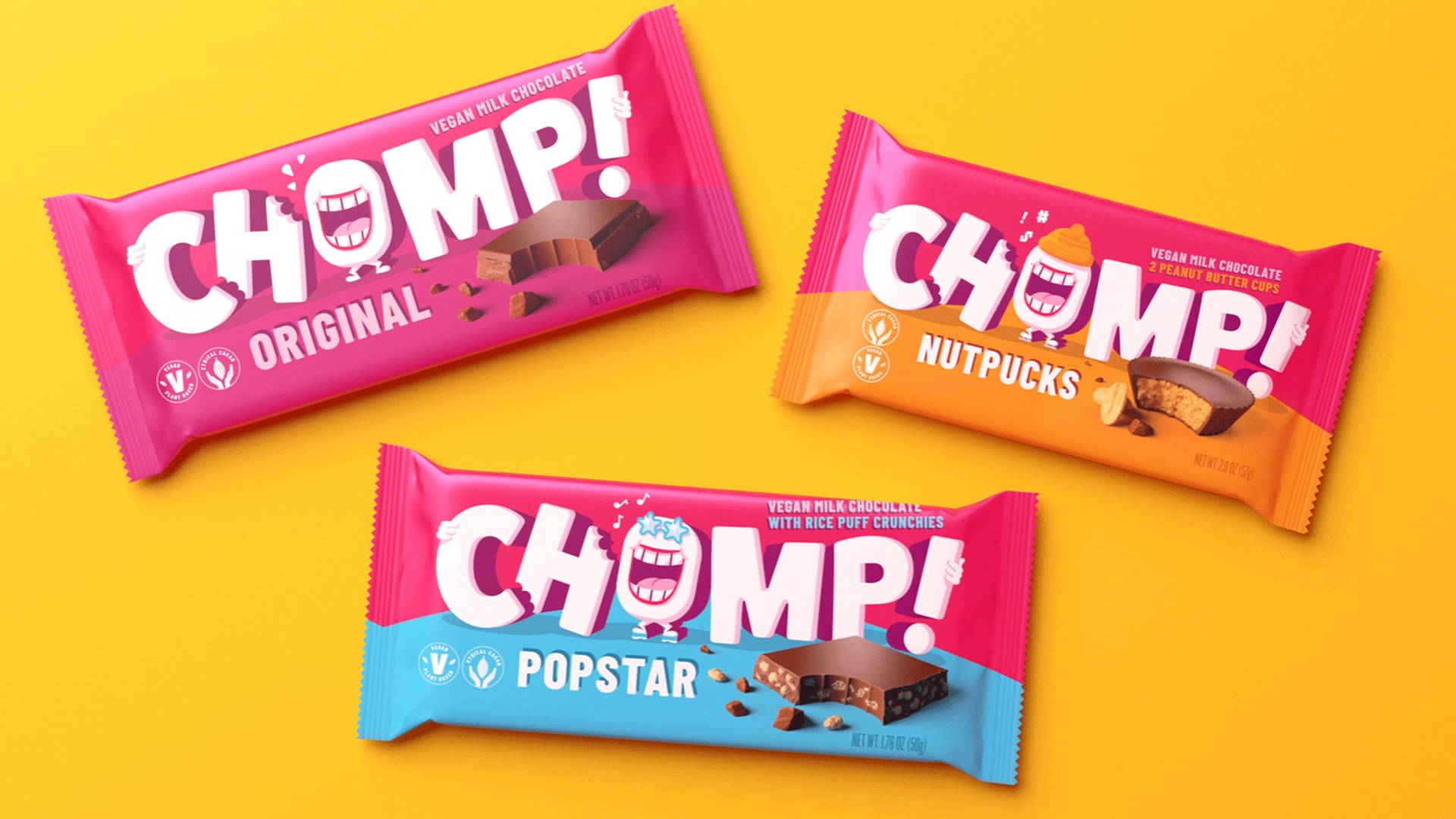 Featured image for Hunger Craft’s New Brand For CHOMP! Bites Back Against Sugarcoating