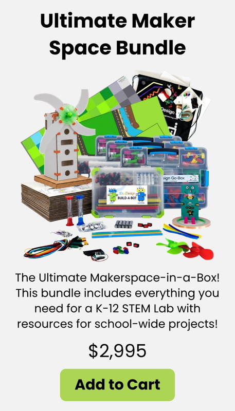 The Ultimate Maker Space STEM Bundle is a complete K–12 makerspace kit packed with cardboard modeling materials, GoBox Pro LED circuits, renewable energy kits, site maps, and small-group STEM sets. Perfect for hands on engineering, project based learning, classroom and school wide STEM labs, and creative construction challenges for all grades.